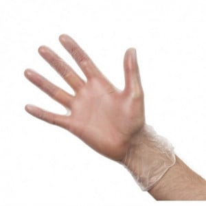 Handskar i transparent puderfri vinyl XL - 100-pack - Vogue - Fourniresto