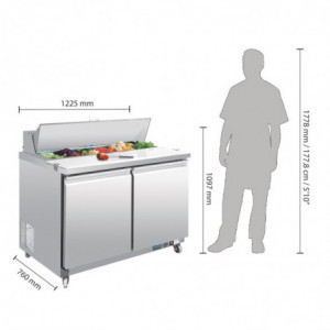 Förberedningsdisk 2 dörrar - 2 x GN 1/6 405 L - Polar - Fourniresto