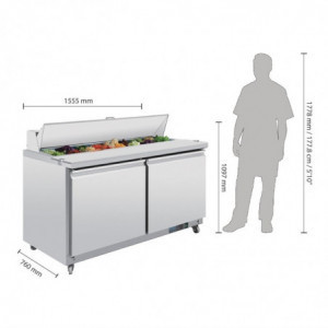 Preparation Counter 2 Doors - 527 L 16 X GN 1/6 - Polar - Fourniresto