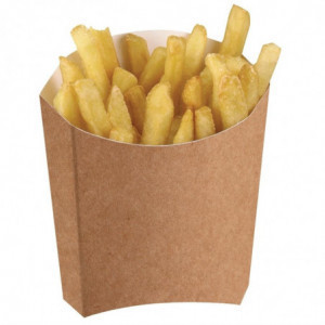 Medium compostable kraft French fry sleeves - Pack of 1000 - Colpac - Fourniresto