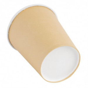 Disposable Cups Hot Drinks Brown - 225ml - Pack of 50 - Fiesta