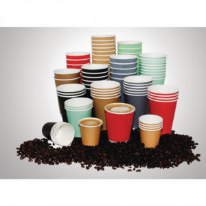 Disposable Cups Hot Drinks Brown - 225ml - Pack of 50 - Fiesta