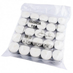 Värmeljus 4 timmar Ø 40 mm - Paket med 100 - Olympia