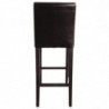Barstol med hög rygg i konstläder - Mörkbrun - Bolero - Fourniresto