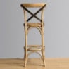 Wooden Bar Stool with Crossed Backrest - Metal - Bolero - Fourniresto