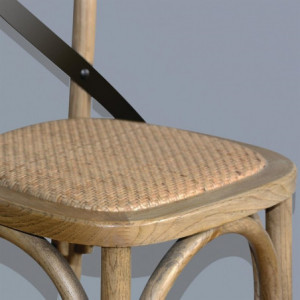 Barstol i trä med korsad ryggstöd - metall - Bolero - Fourniresto