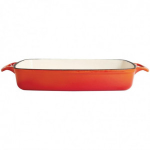 Rectangular Orange Cast Iron Dish - 2.8L - Vogue