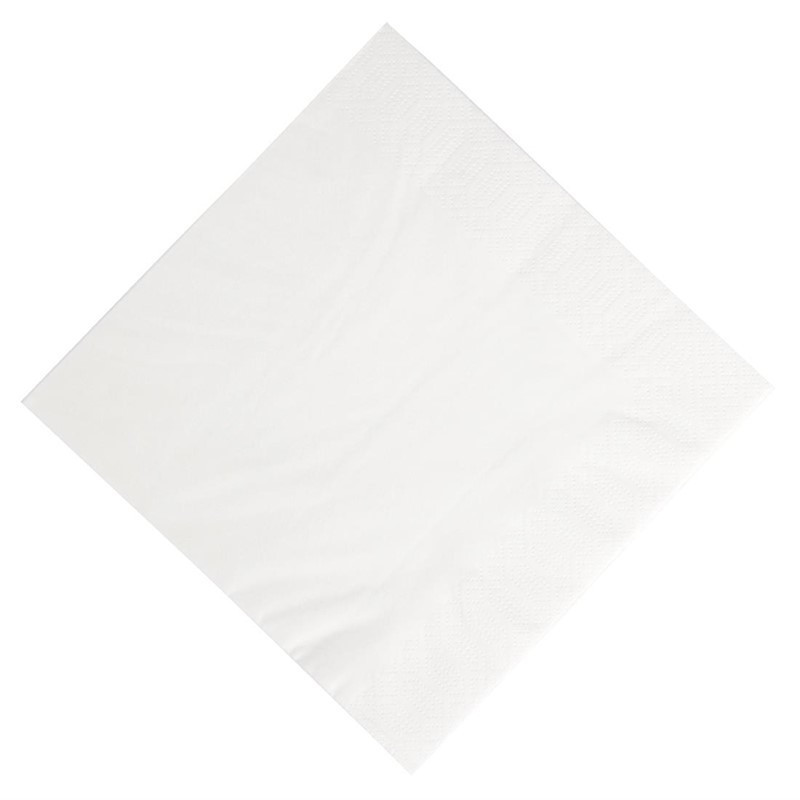 Compostable White Paper Breakfast Napkins - 3 Ply - 400 x 400 - Pack of 1000 - FourniResto
