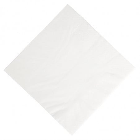 Serviettes Déjeuner Ouate Blanches Compostables - 3 Plis - 400 x 400 - Lot de 1000 - FourniResto