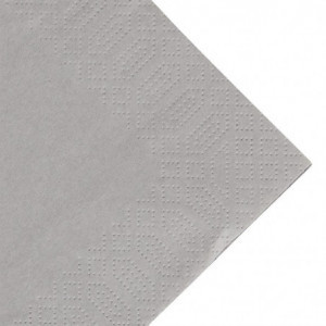 Serviettes Déjeuner Ouate Gris Granite Compostables- 3 Plis -  400 x 400 - Lot de 1000 - FourniResto