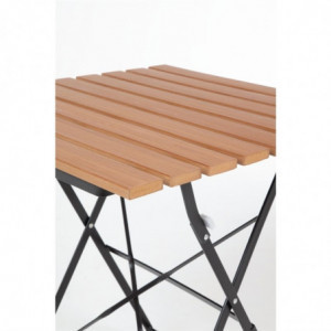 Table bistro carrée en imitation bois - 600mm - Bolero - Fourniresto
