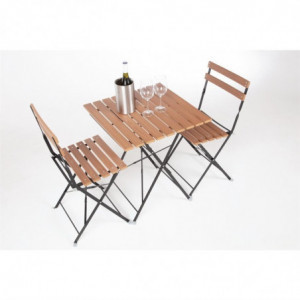 Chaises bistro en imitation bois - Lot de 2 - Bolero - Fourniresto