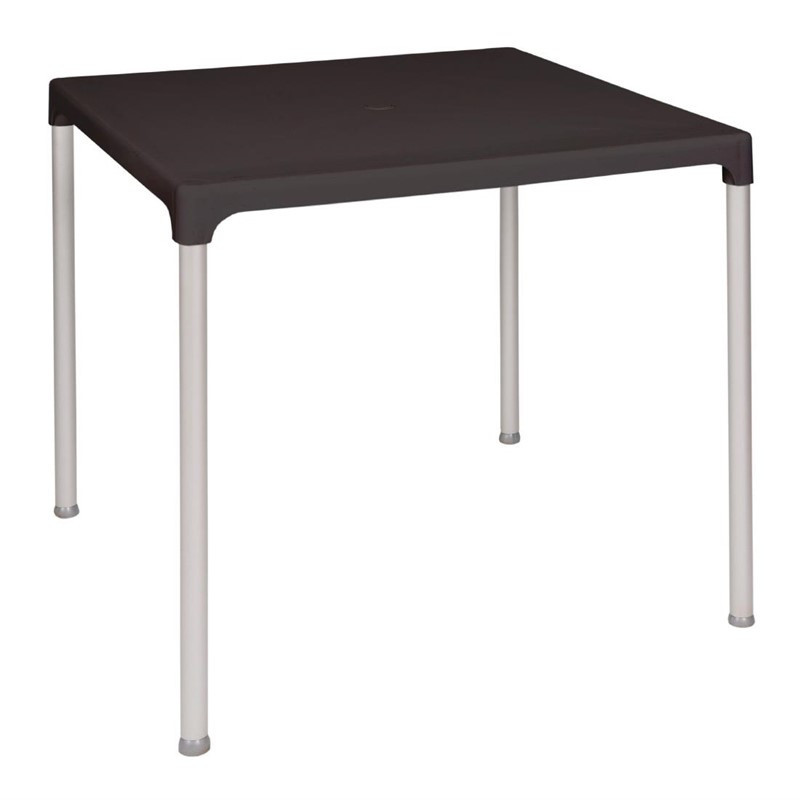 Fyrkantigt bord med svarta aluminiumben 750mm - Bolero - Fourniresto