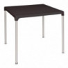 Table carrée avec pieds aluminium noire 750mm - Bolero - Fourniresto