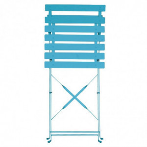 Chaises de terrasse en acier - bleu turquoise - Lot de 2 - Bolero - Fourniresto