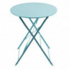 Round steel terrace table - turquoise blue - 595mm - Bolero - Fourniresto