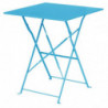 Fyrkantigt terrassbord i stål - turkosblå - 600mm - Bolero - Fourniresto