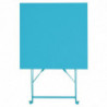 Fyrkantigt terrassbord i stål - turkosblå - 600mm - Bolero - Fourniresto