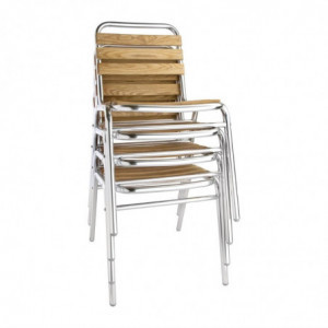 Bistro chairs ash and aluminum - Bolero - Fourniresto