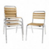 Bistrostolar i ask och aluminium - Set om 4 - Bolero - Fourniresto