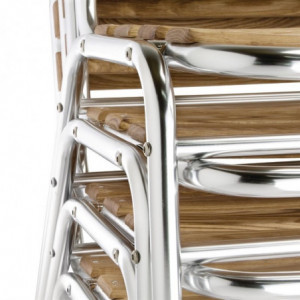 Stolar bistro i ask och aluminium - Bolero - Fourniresto