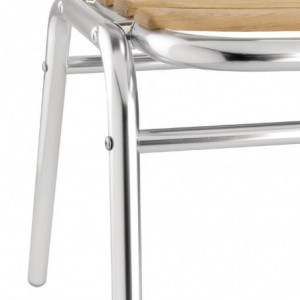 Bistrostolar i ask och aluminium - Set om 4 - Bolero - Fourniresto