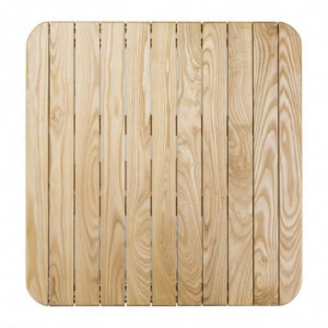 Table carrée en frêne et aluminium 700mm - Bolero - Fourniresto