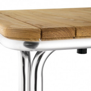 Square table in ash and aluminum 700mm - Bolero - Fourniresto