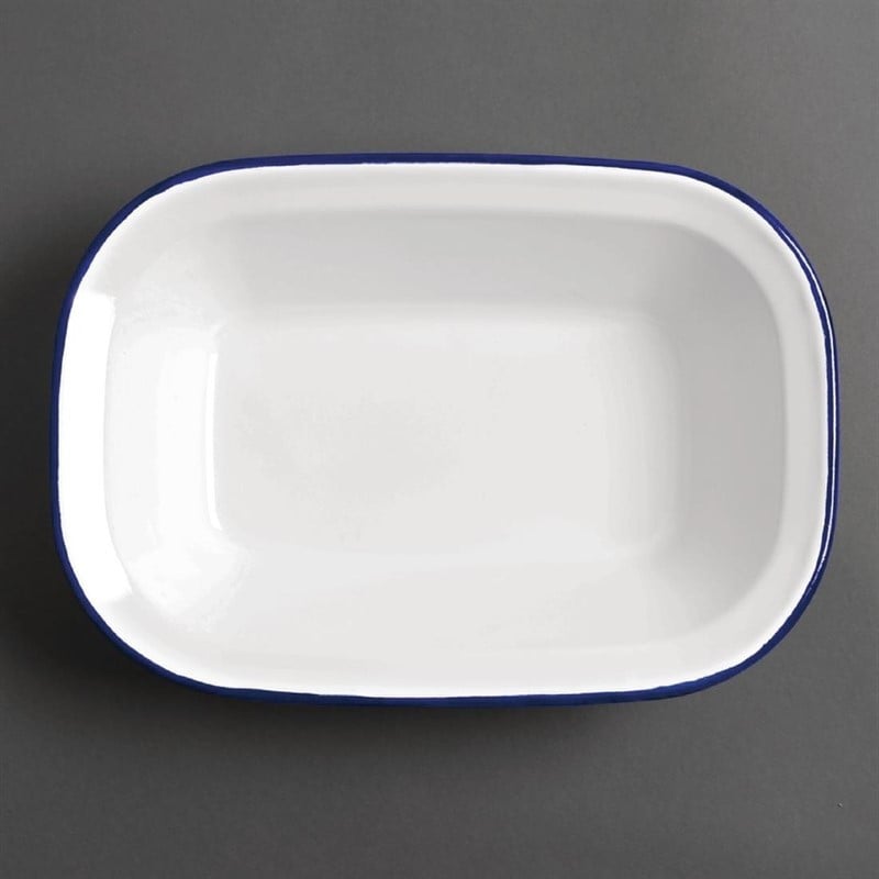 Enamelled steel serving dish 280x190x55mm - Set of 6 - Olympia - Fourniresto