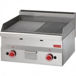 Plancha Gas Plate Half Smooth Half Grooved- L 600 x P 600mm - Gastro M