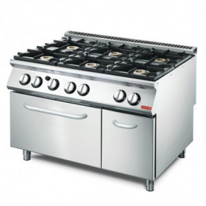 Fourneau 6 Feux et Four Gaz 700 - Gastro M