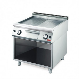 Plancha Gas 700 Med Platta 2/3 Slät 1/3 Räfflad - Gastro M