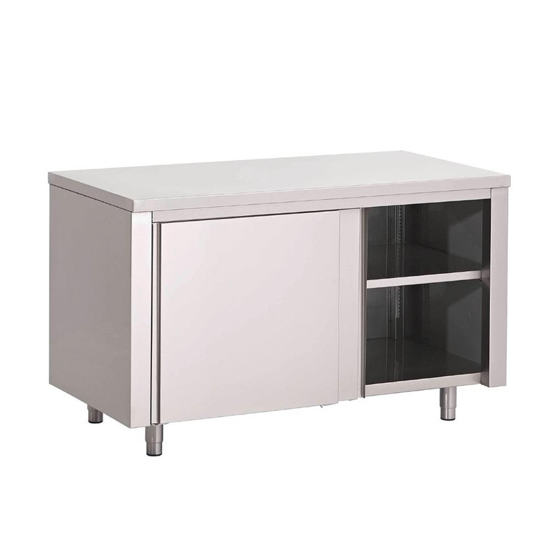 Meuble en Inox Avec Portes Coulissantes- L 1800 x P 700mm - Gastro M