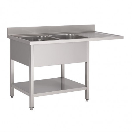 Stainless Steel Sink With Dishwasher Pass-Through - W 1600 x D 700mm - Gastro M