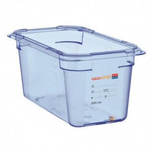Blue airtight container ABS GN1/4 150mm - Araven - Fourniresto