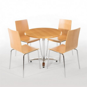 Square back natural color chair - Set of 4 - Bolero - Fourniresto