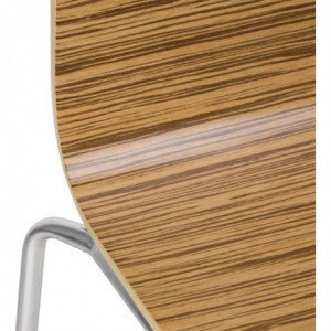 Square zebrawood back chair - Set of 4 - Bolero - Fourniresto
