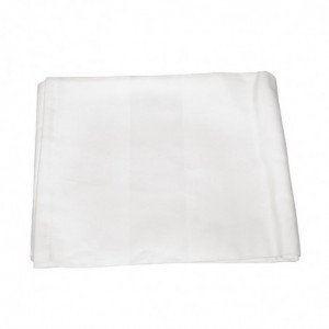 Nappe blanche bande de satin 1370 x 2280mm - Mitre Luxury - Fourniresto