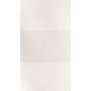 Serviettes blanches en coton bande de satin - Lot de 10 - Mitre Luxury - Fourniresto