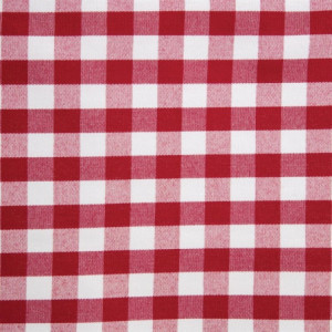 Fyrkantig duk med röda rutor i polyester 1320 x 1320mm - Mitre Essentials - Fourniresto