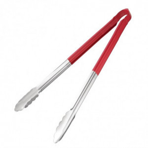 405mm red serving tongs - Vogue - Fourniresto