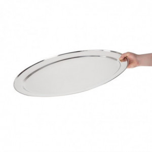 Oval stainless steel serving dish - 605mm - Olympia - Fourniresto