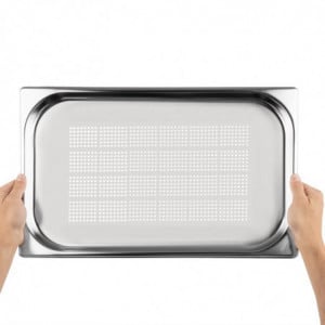 Bac Gastronorm rostfritt stål perforerad GN 1/1 150mm - Vogue - Fourniresto