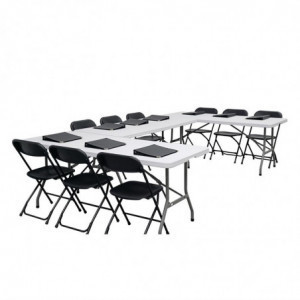 Folding white center table 1829mm - Bolero - Fourniresto