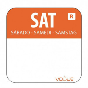 Food Labels Orange "Saturday" - Pack of 1000 - Vogue