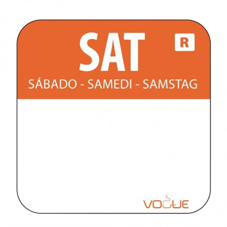 Food Labels Orange "Saturday" - Pack of 1000 - Vogue