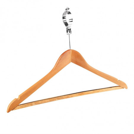 Wooden hanger with safety ring - Set of 10 - Bolero - Fourniresto