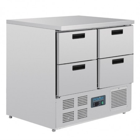 Kompakti jääkaappipöytä 4 laatikolla 240L - Polar - Fourniresto