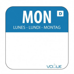 Lösliga Etiketter för Livsmedel "Måndag" - Låda med 1000 - Vogue