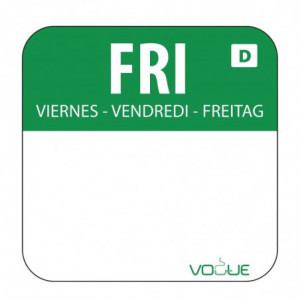 Lösliga Etiketter för Livsmedel "Fredag" - Låda med 1000 - Vogue